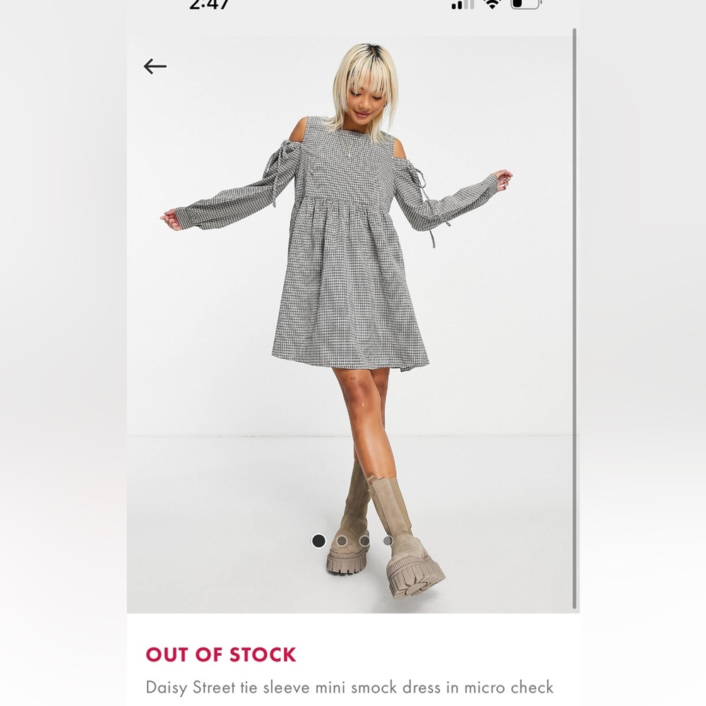 Check printed dress